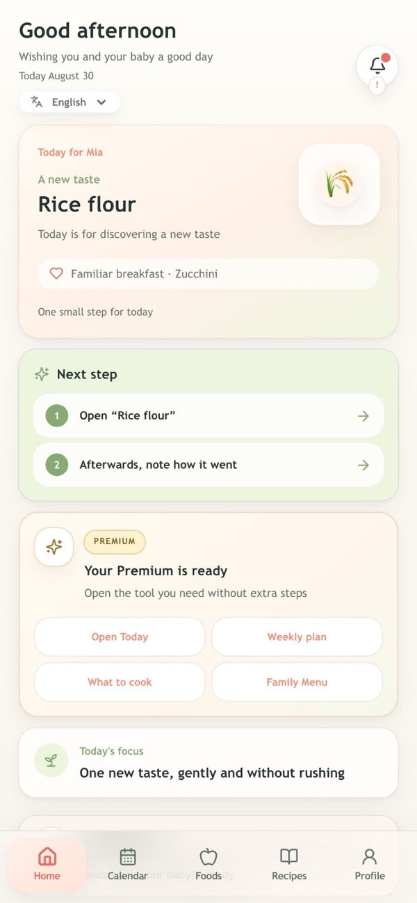Daily feeding plan